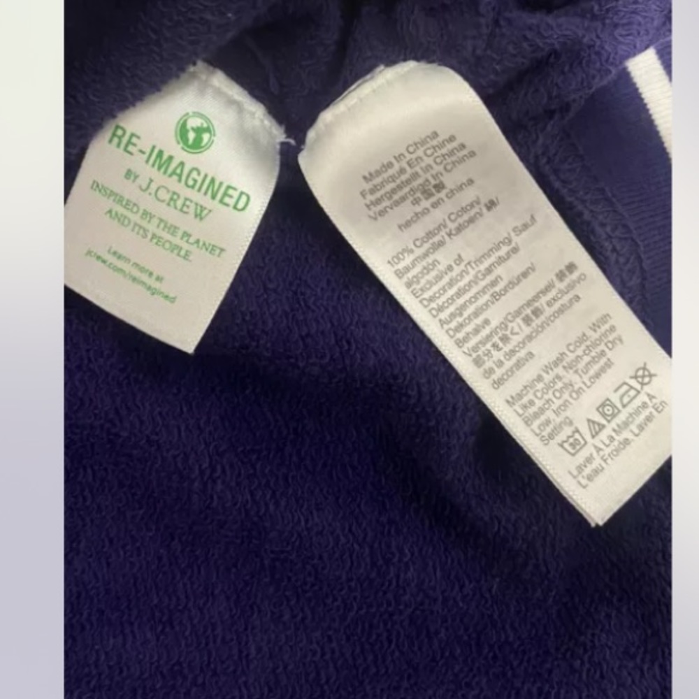 J Crew Vintage cotton terry crewneck pullover with tennis embroidery - Picture 7 of 8